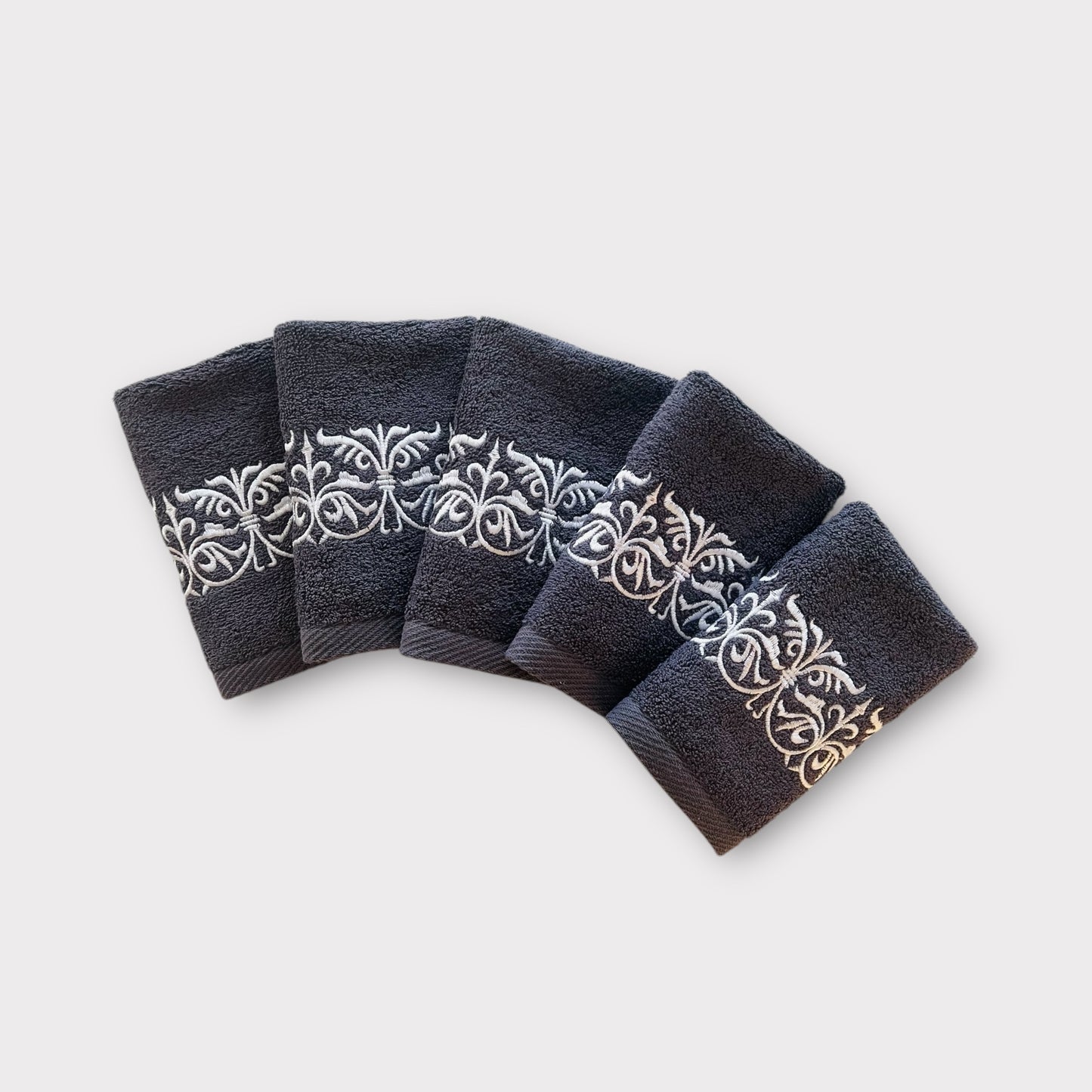 Guest Set Iron Door - White Thread on Darkest Grey