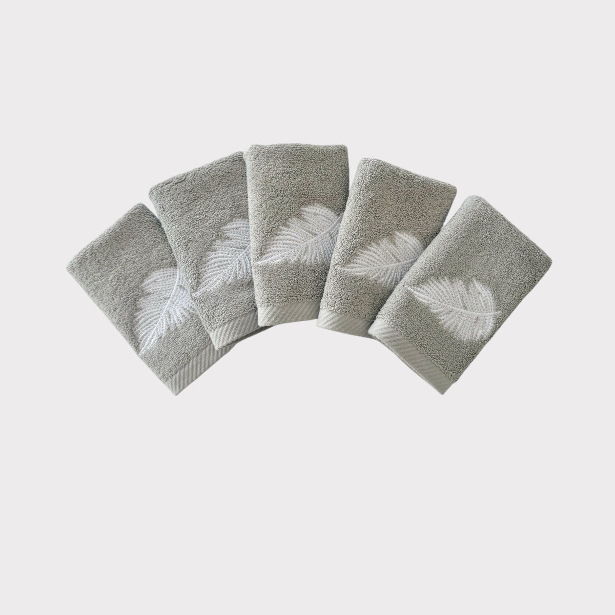 Guest Set Autumn - White Thread on Grey