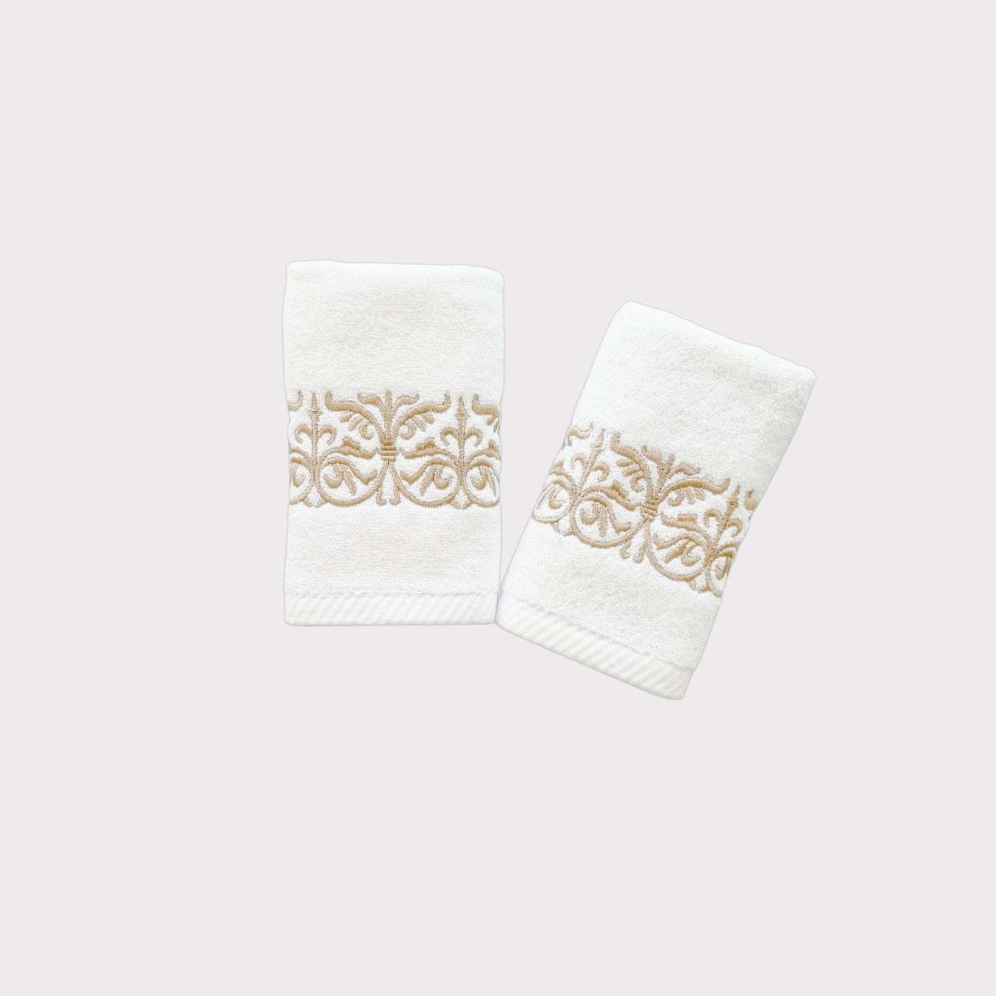Guest Set Iron door - Gold Thread on White