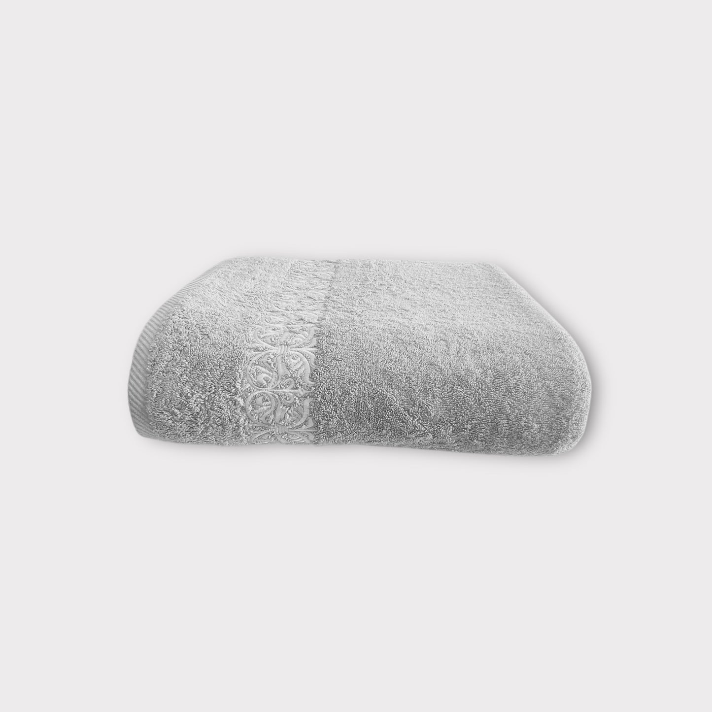 Bath Towel Iron door - White Thread on Grey