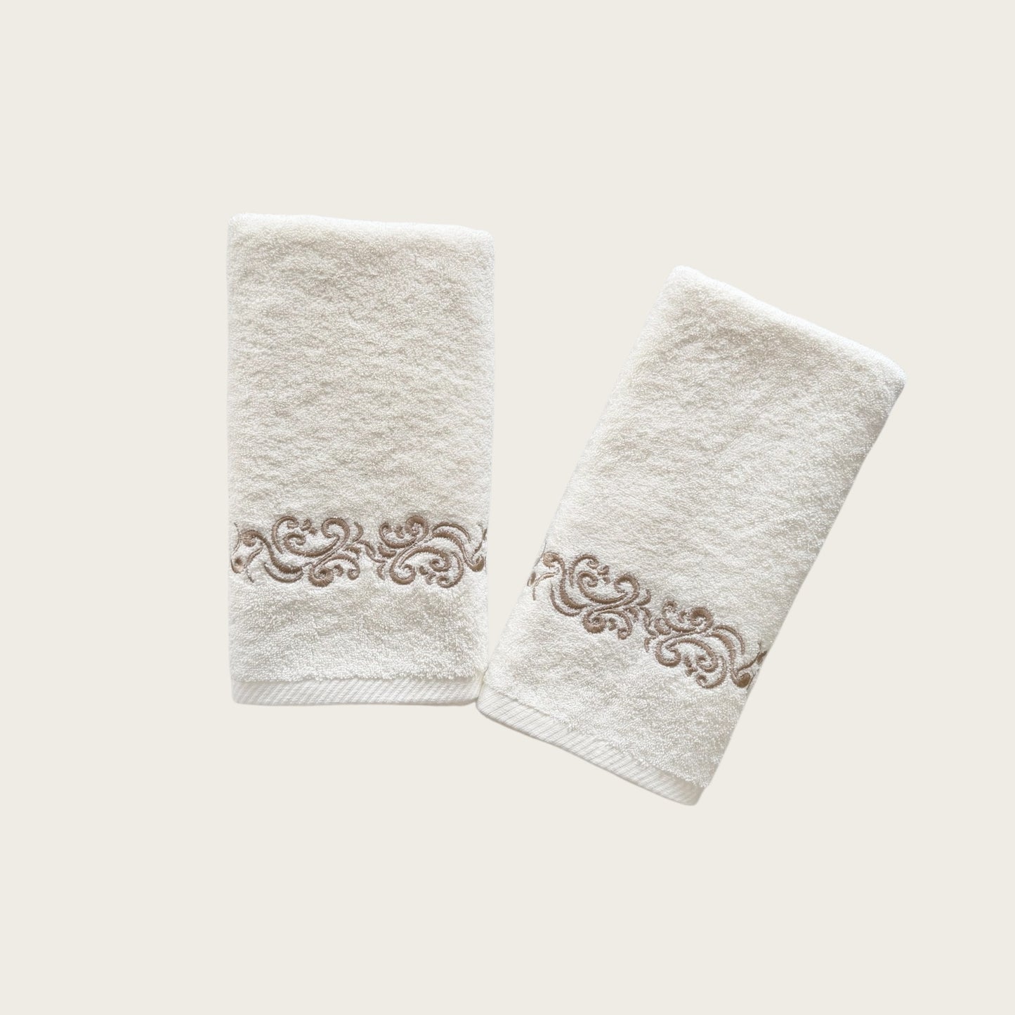 Hand Set Willow - Gold Thread on Light Cream