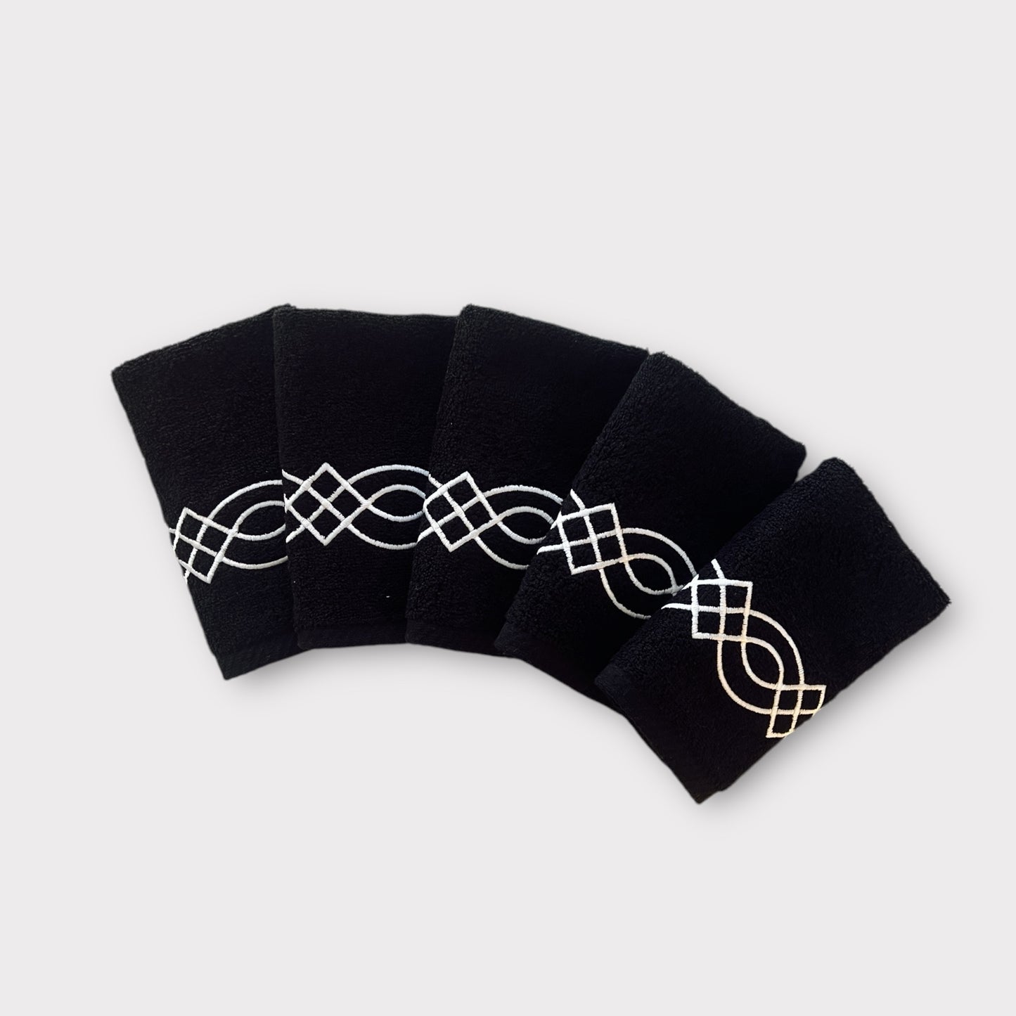 Guest Set Braids - White Thread on Black