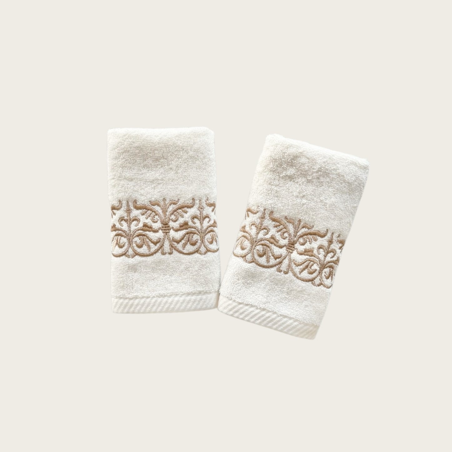 Guest Set Iron Door - Gold Thread on Light Cream