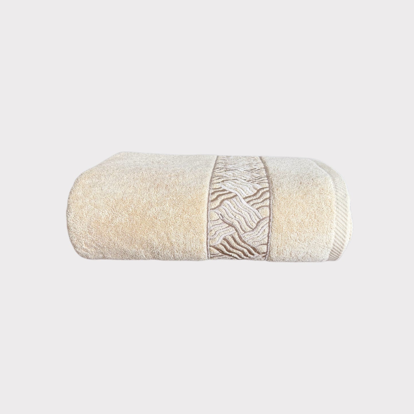Bath Towel Branch - Beige Thread on Beige