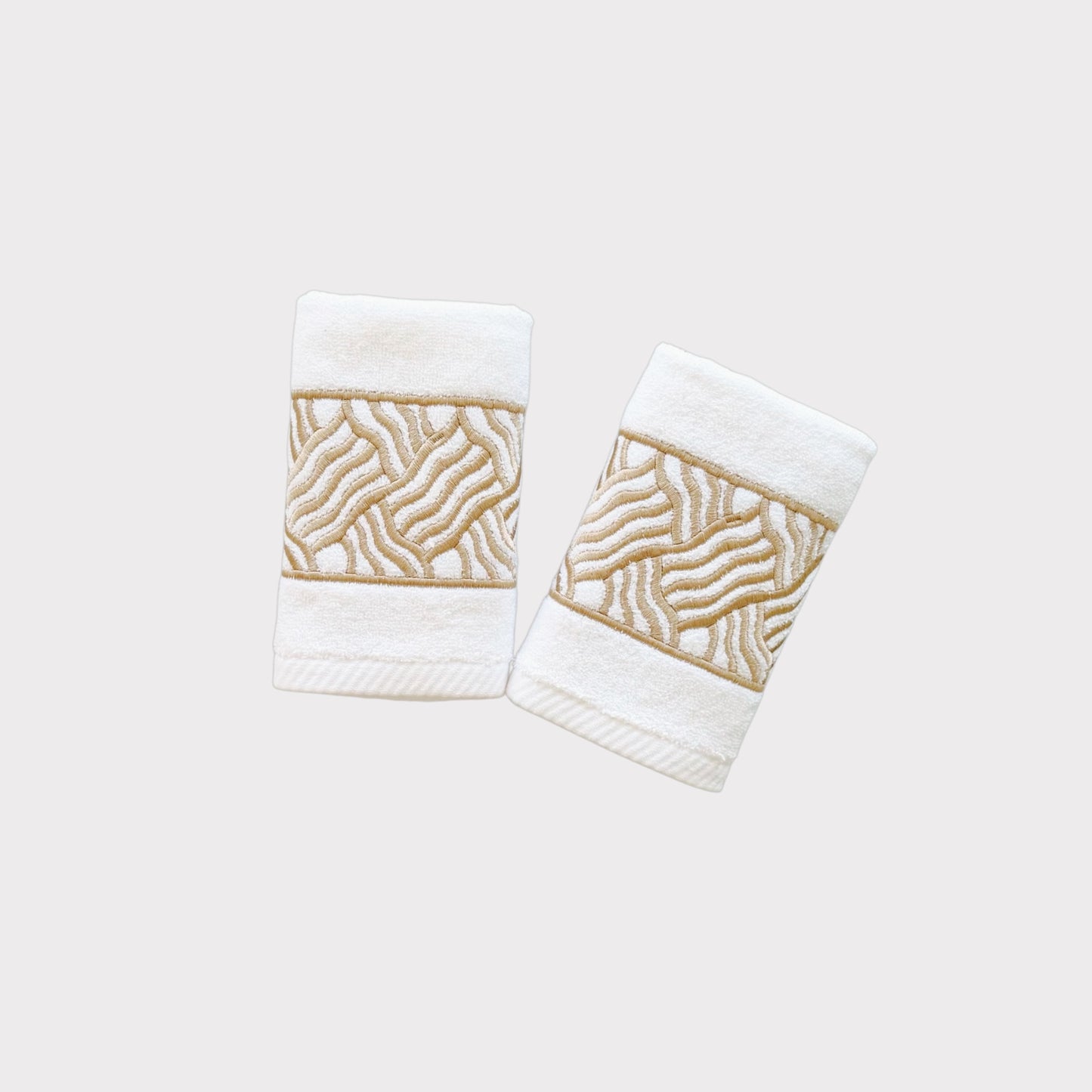 Guest Set Branch - Gold Thread on White