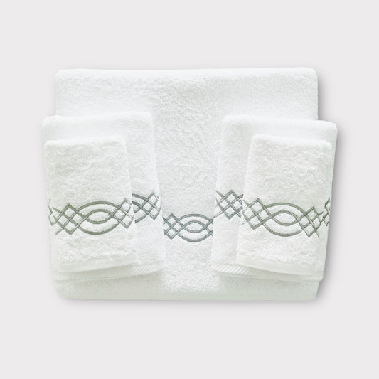 Whole Set Braid - Silver Thread on White