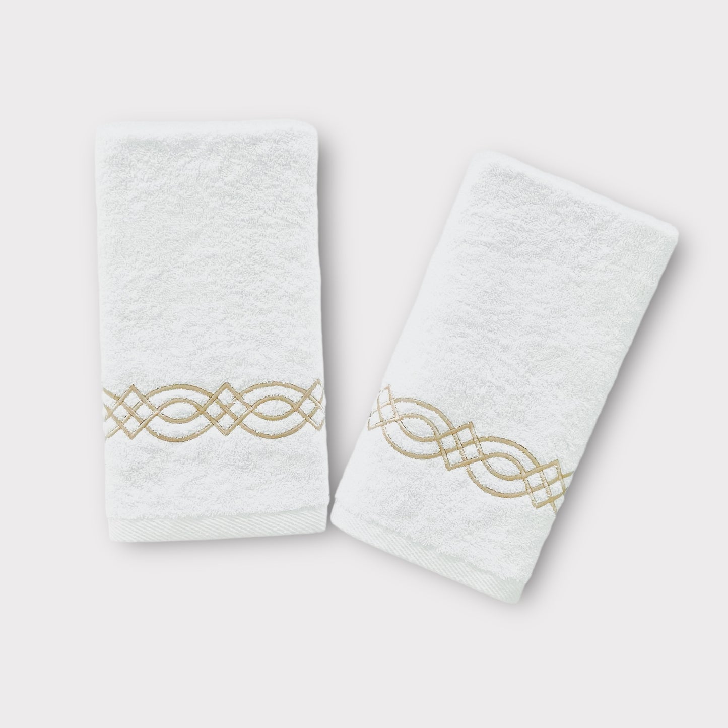 Hand Set Braid - Gold Thread on White