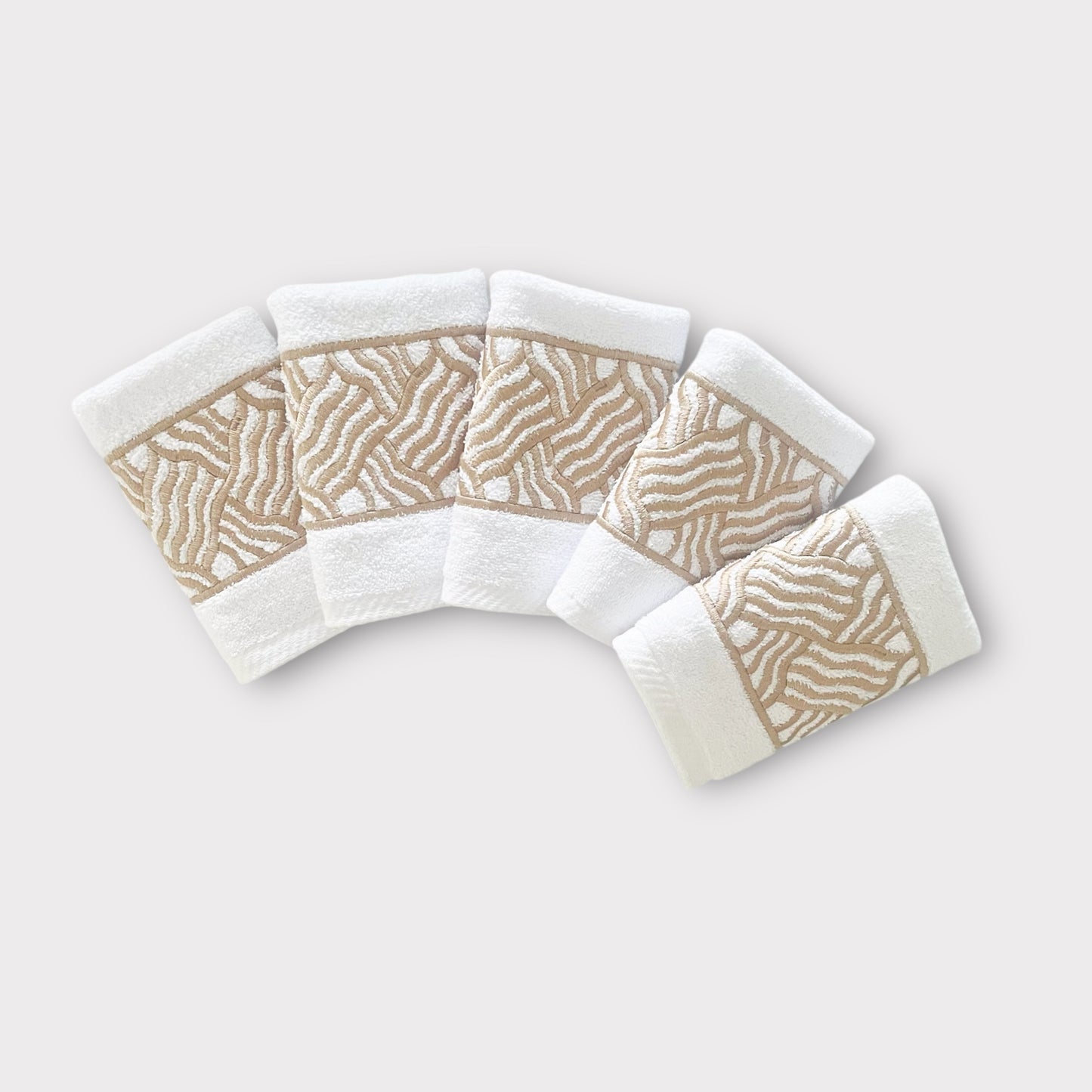 Guest Set Branch - Gold Thread on White