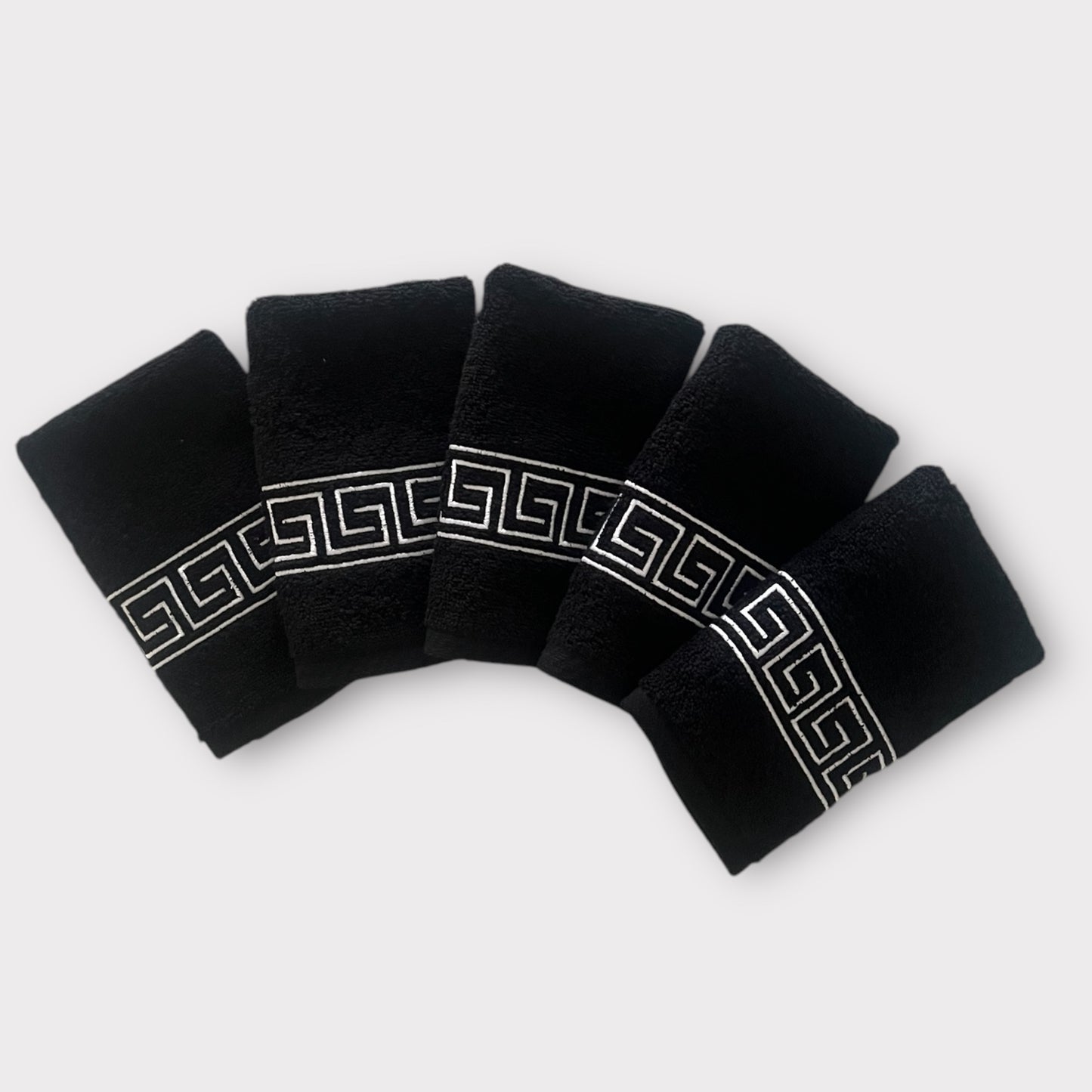 Guest Set Squares - White Thread on Black