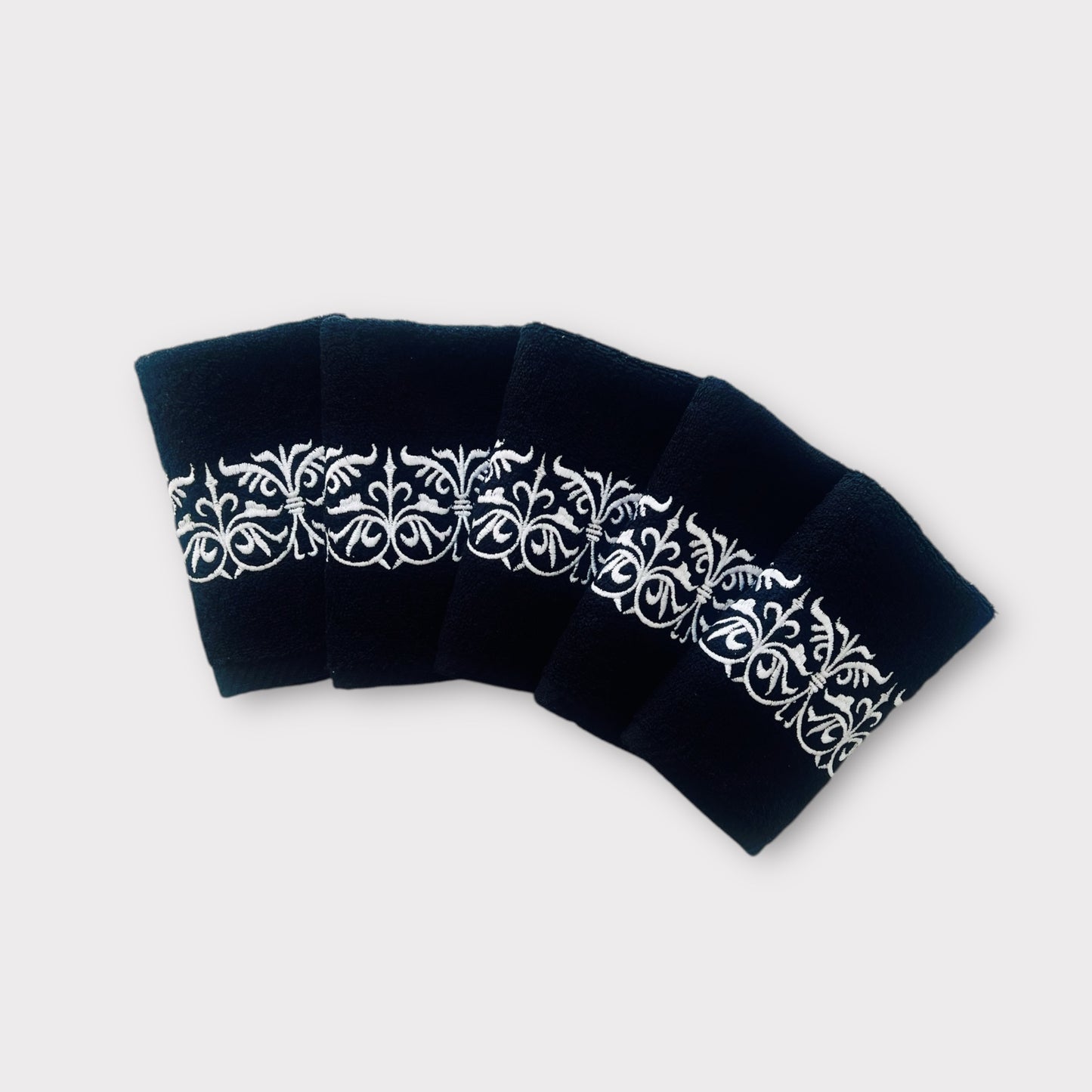 Guest Set Iron Door - White Thread on Black