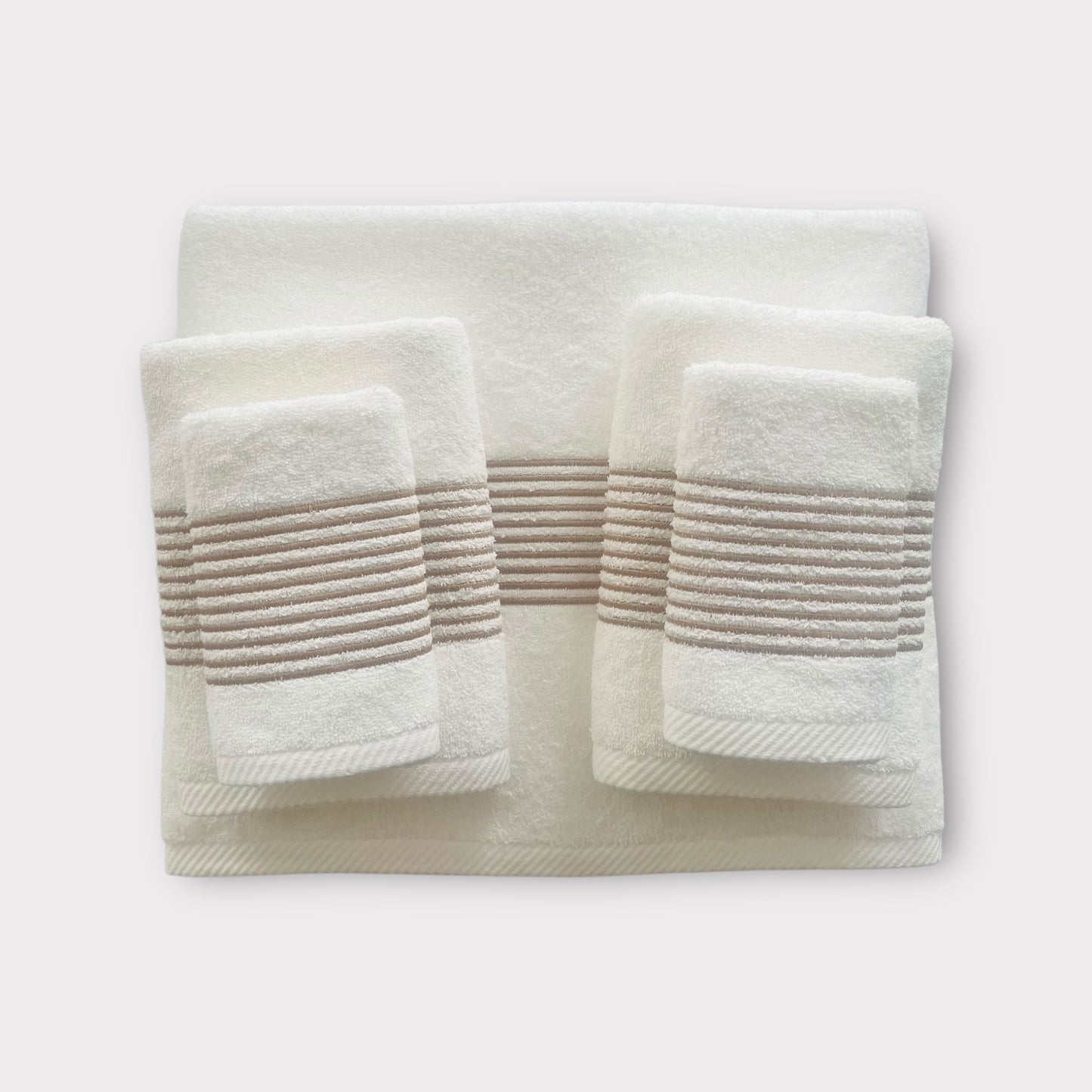 Whole Set Lines - Gold Thread on Light Cream
