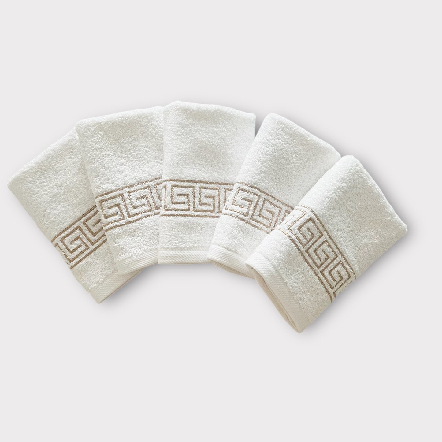 Guest Set Squares - Gold Thread on White
