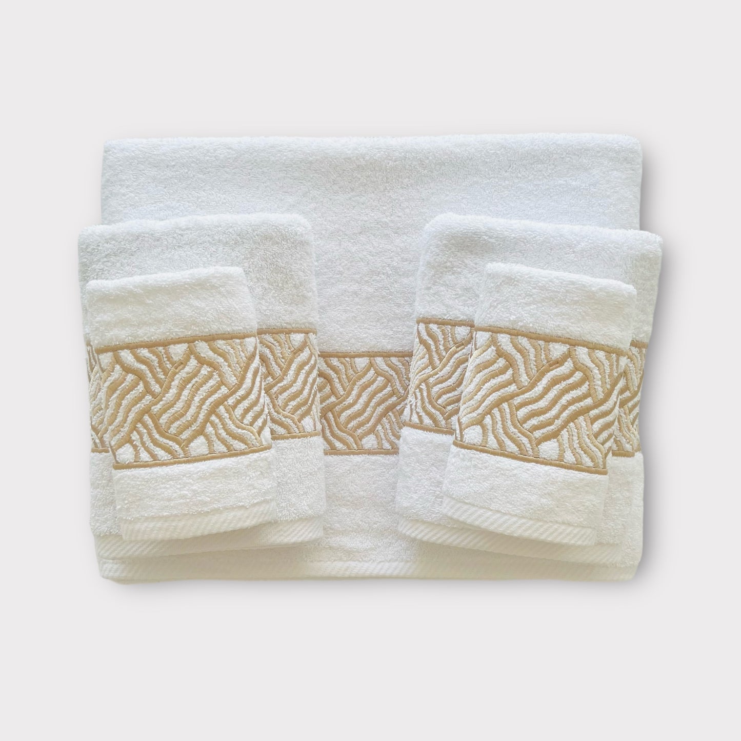 Whole Set Branch - Gold Thread on White