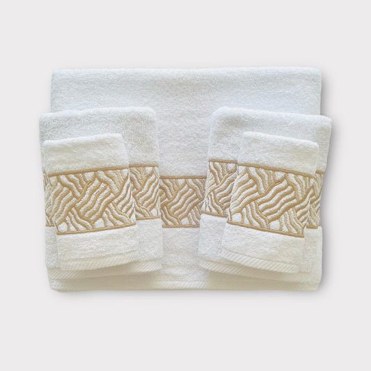 Whole Set Branch - Gold Thread on White