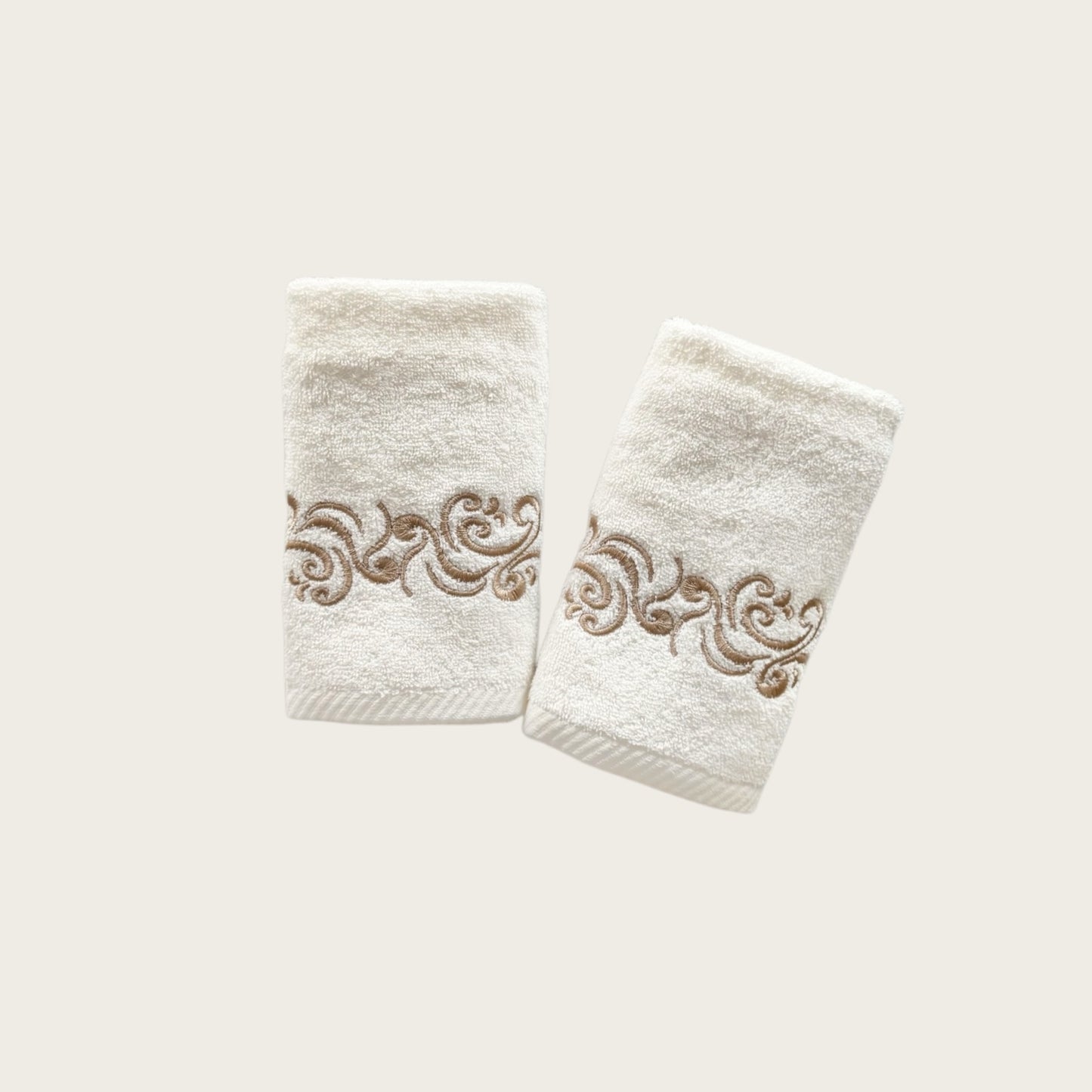 Guest Set Willow - Gold Thread on Light Cream