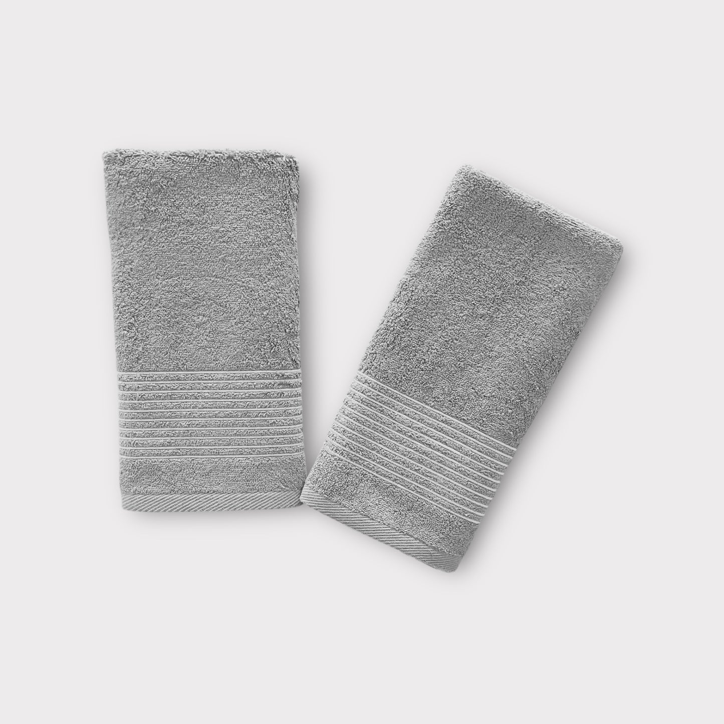 Hand Set Lines - White Thread on Grey