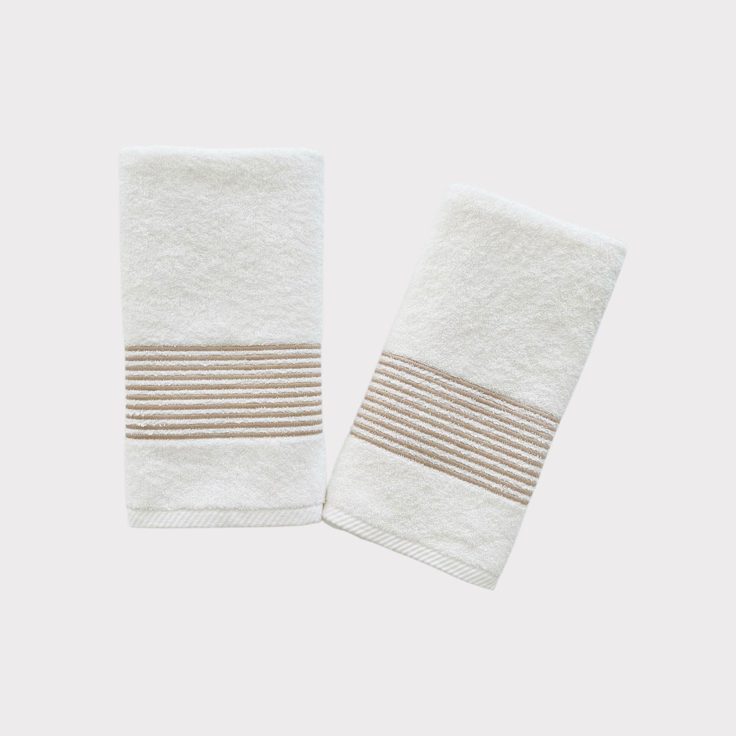 Hand Set Lines - Gold Thread on Light Cream