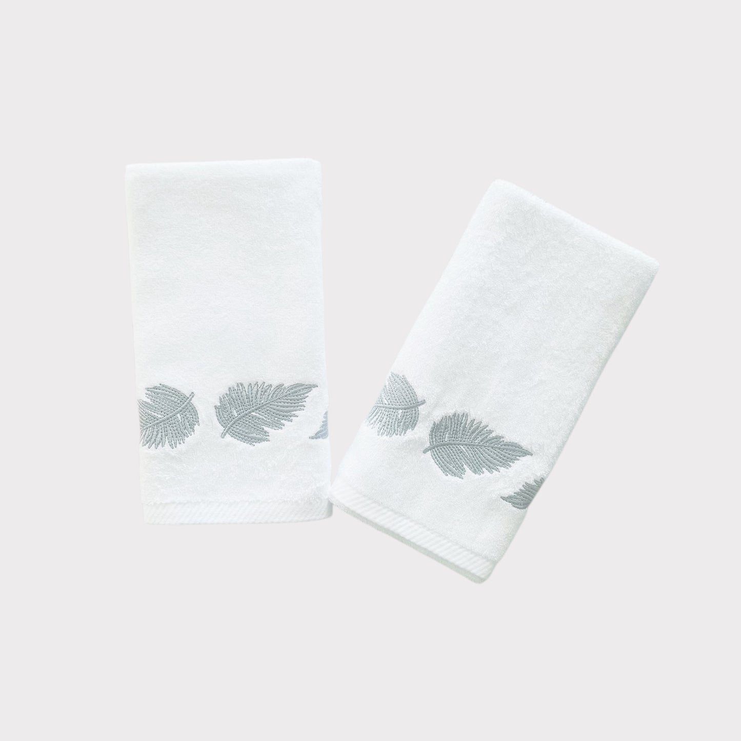 Hand Set Autumn - Silver Thread on White