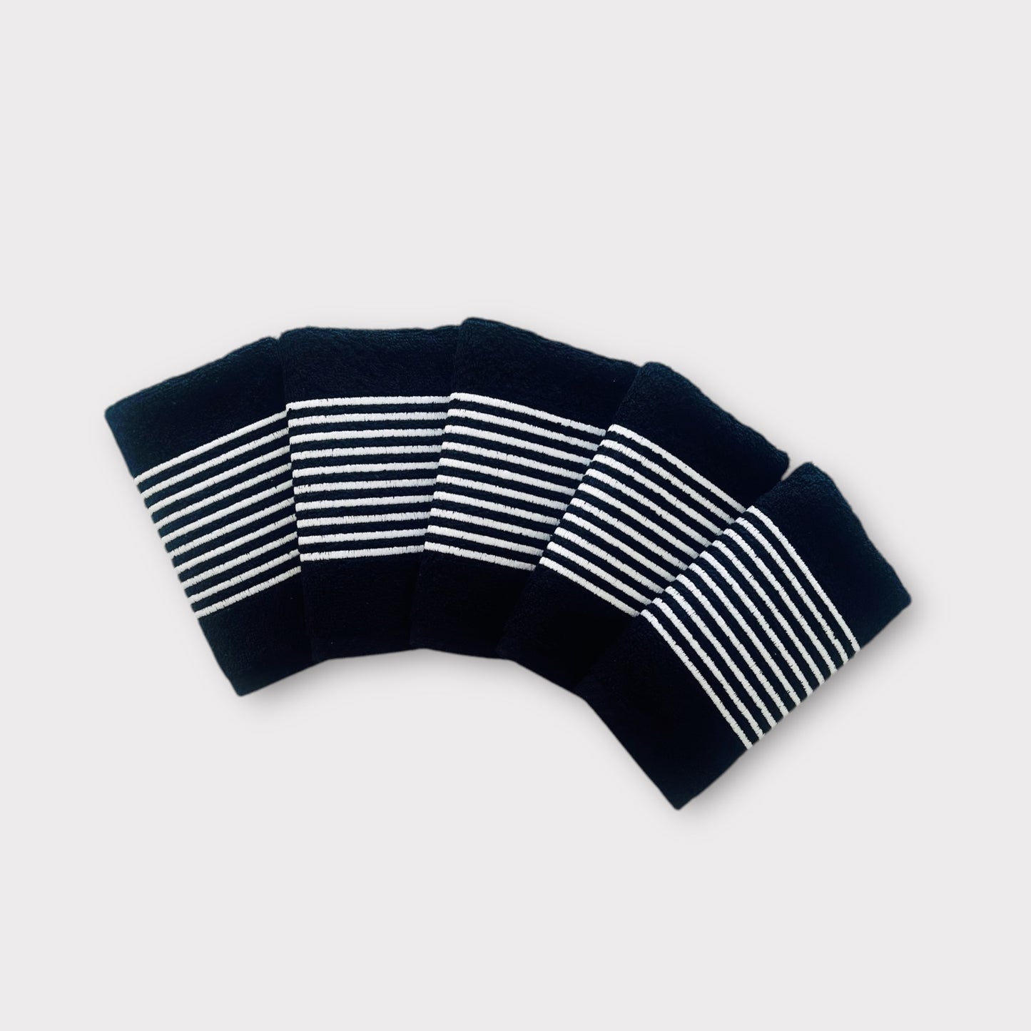 Guest Set Lines - White Thread on Black