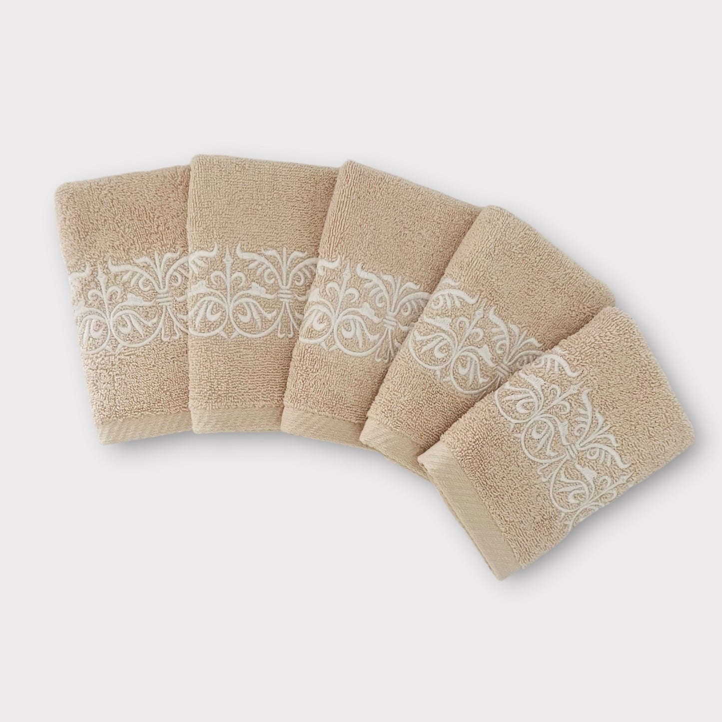 Guest Set Iron Door - White Thread on Light Beige