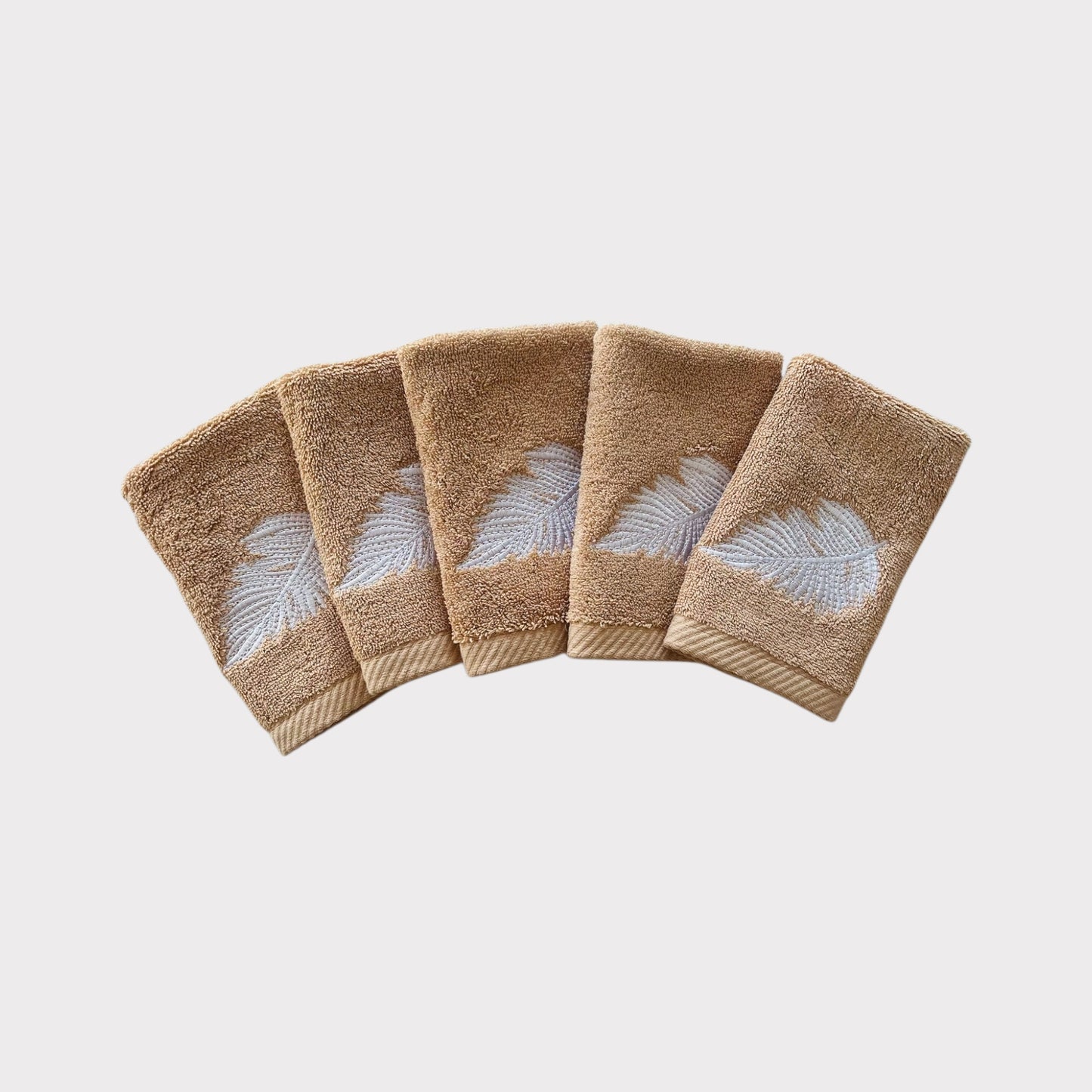 Guest Set Autumn - White Thread on Beige