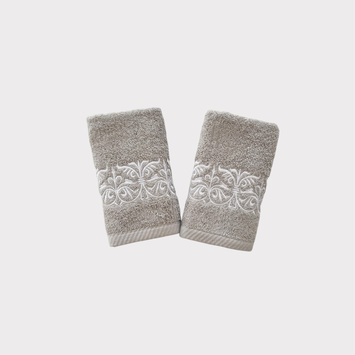 Guest Set Iron Door - White Thread on Grey