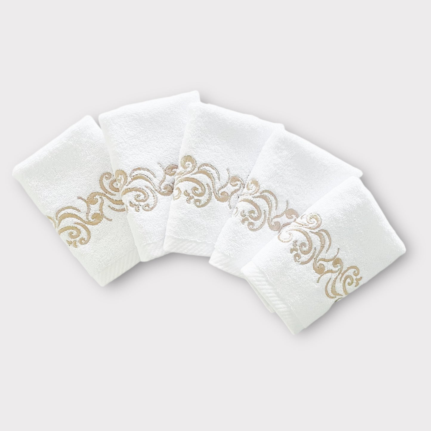 Guest Set Willow - Gold Thread on White