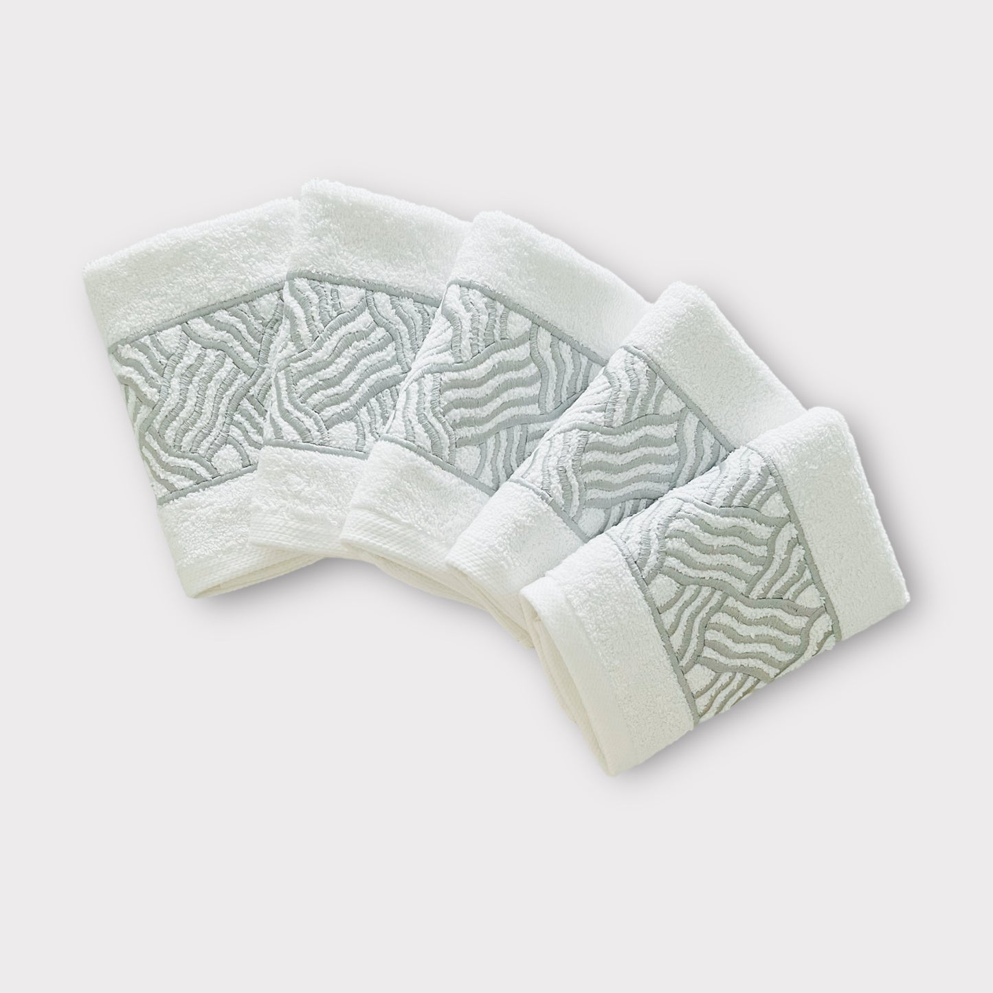 Guest Set Branch - Silver Thread on White