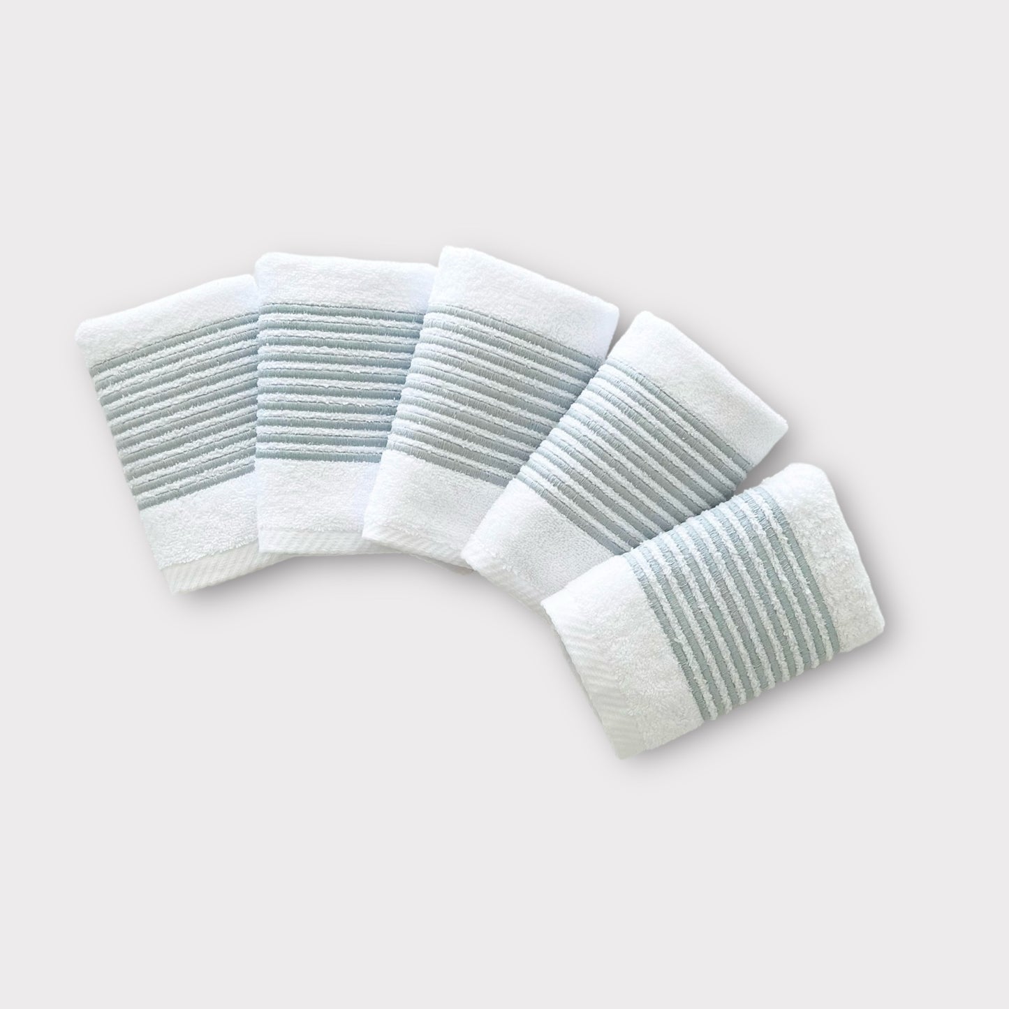 Guest Set Lines - Silver Thread on White