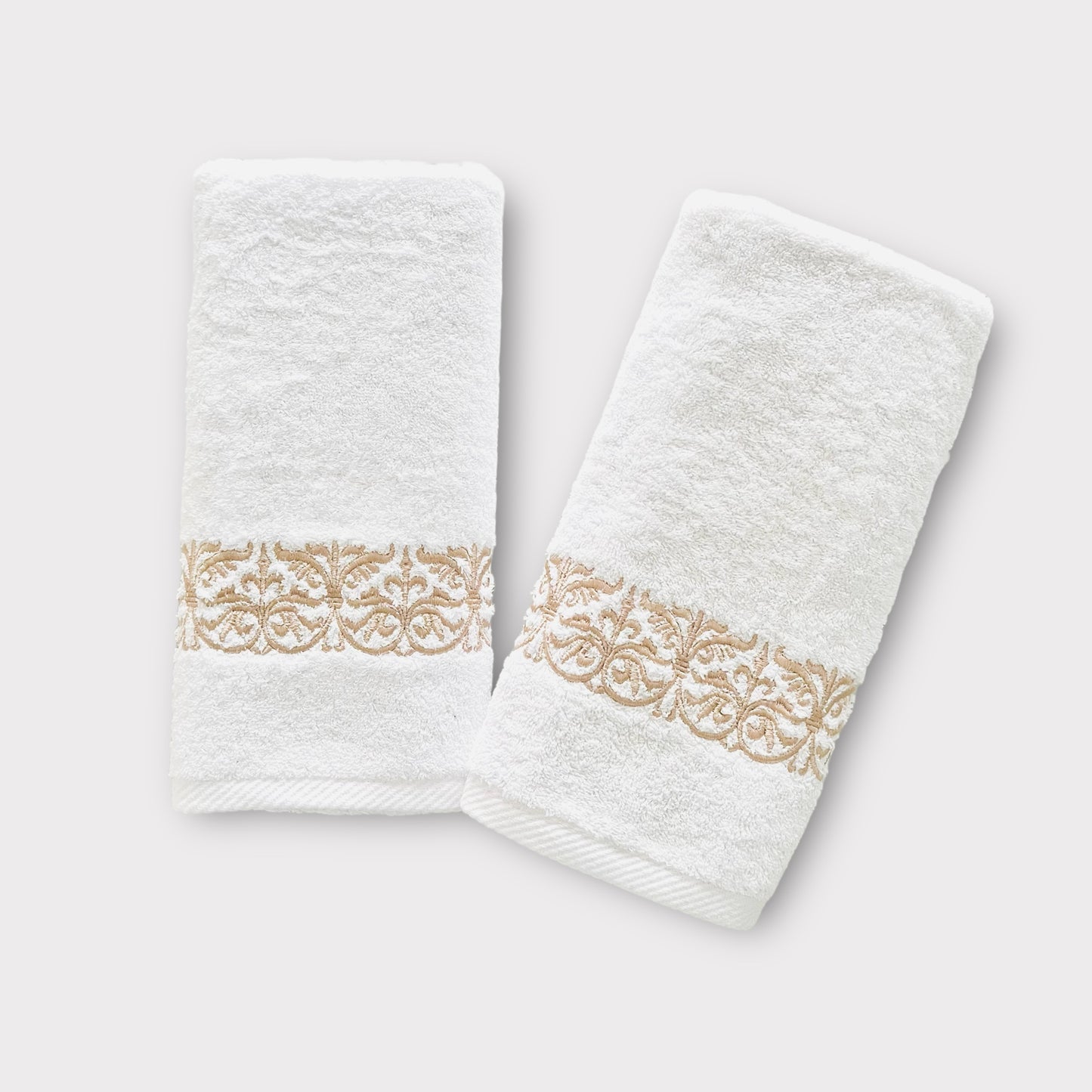Hand Set Iron Door - Gold Thread on White