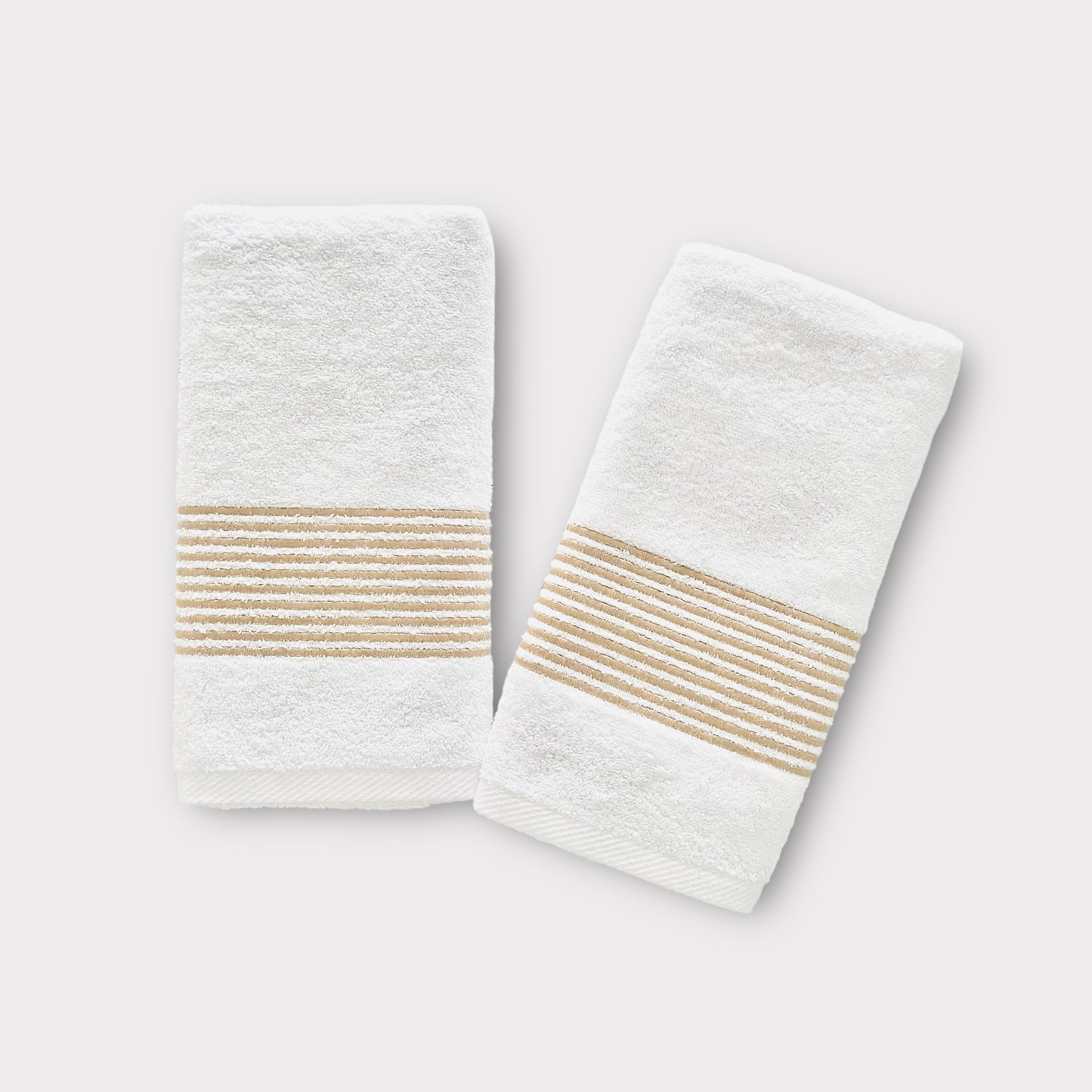 Hand Set Lines - Gold Thread on White