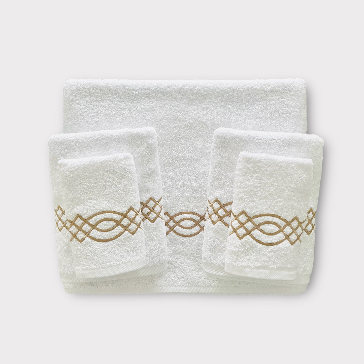 Whole Set Braid - Gold Thread on White