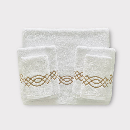Whole Set Braid - Gold Thread on White