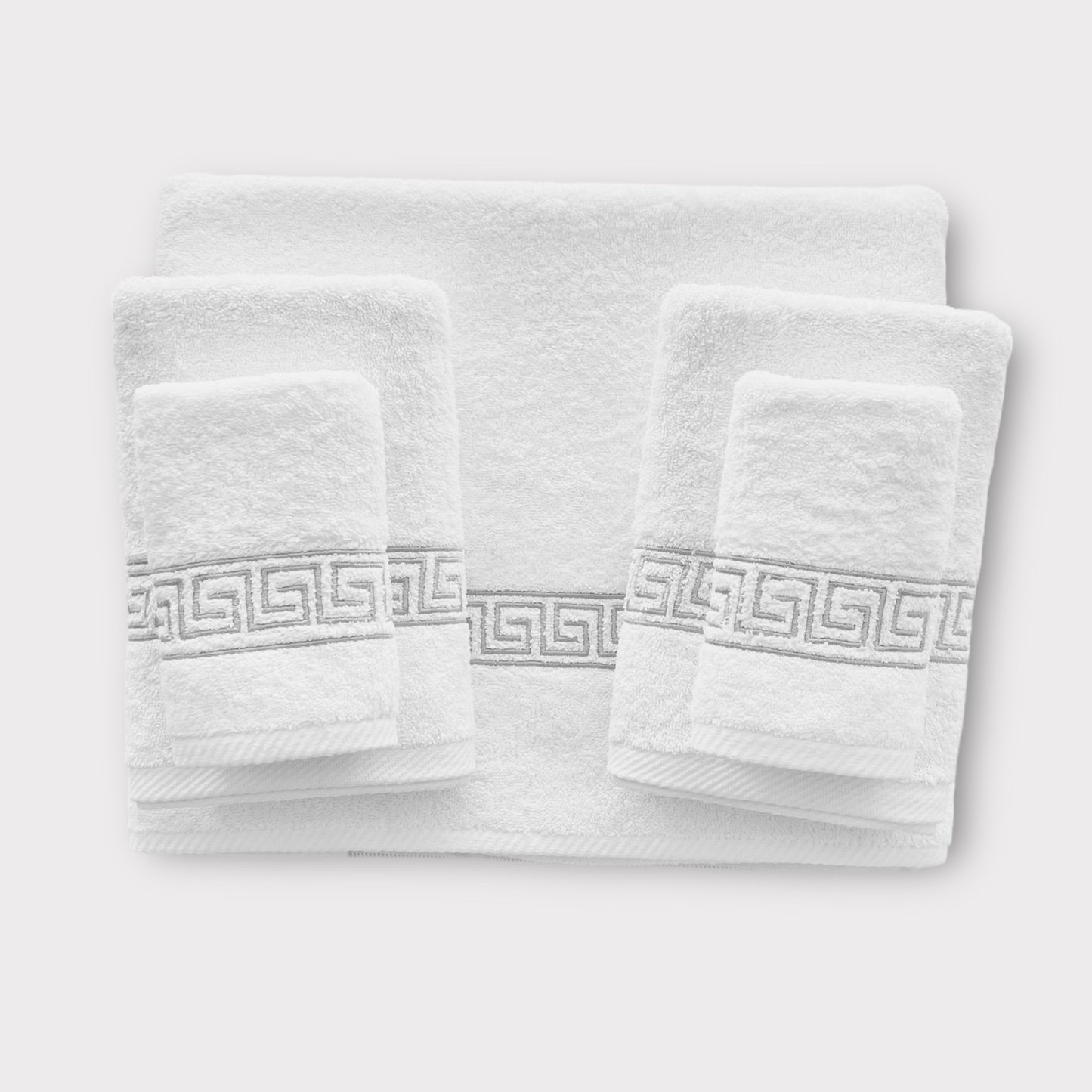Whole Set Squares - Silver Thread on White