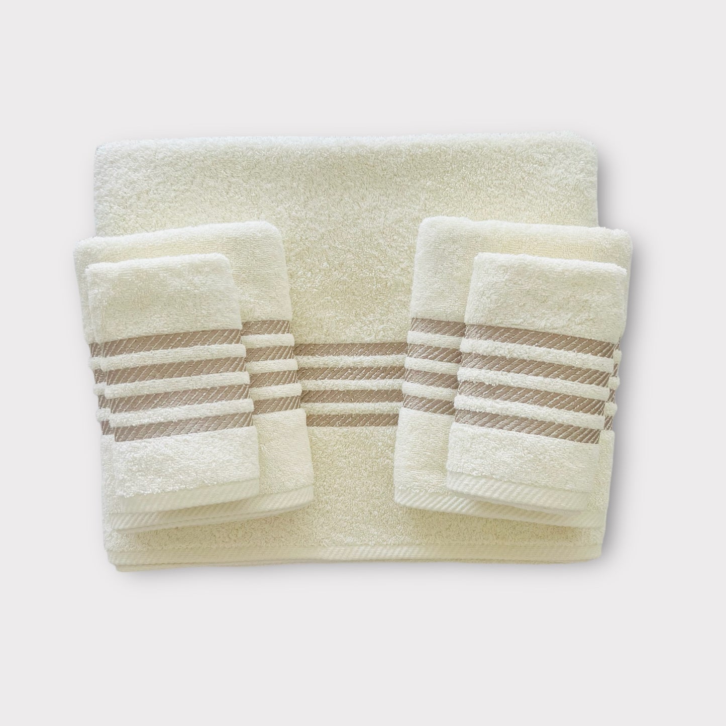 Whole Set Stripes - Gold Thread on Cream