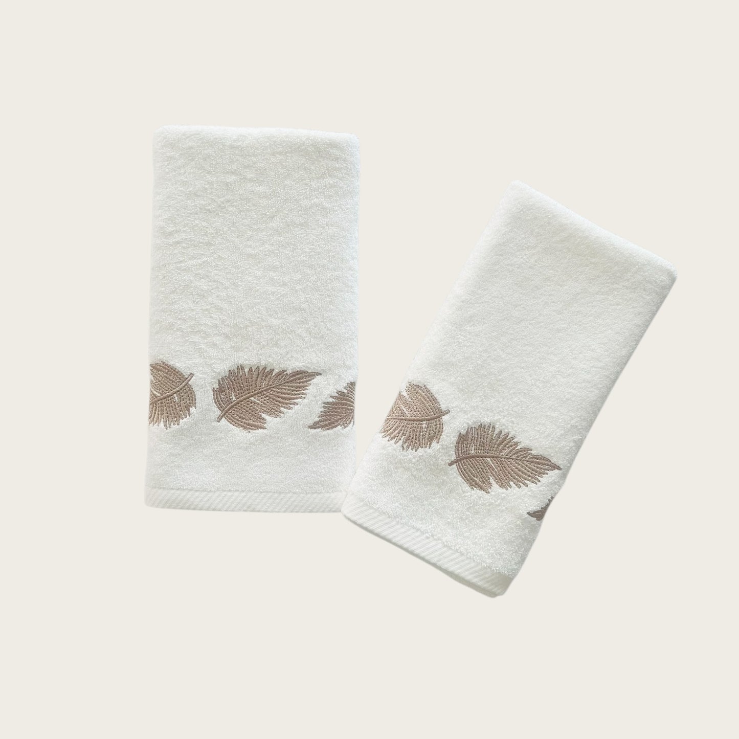 Hand Set Autumn - Gold Thread on Light Cream