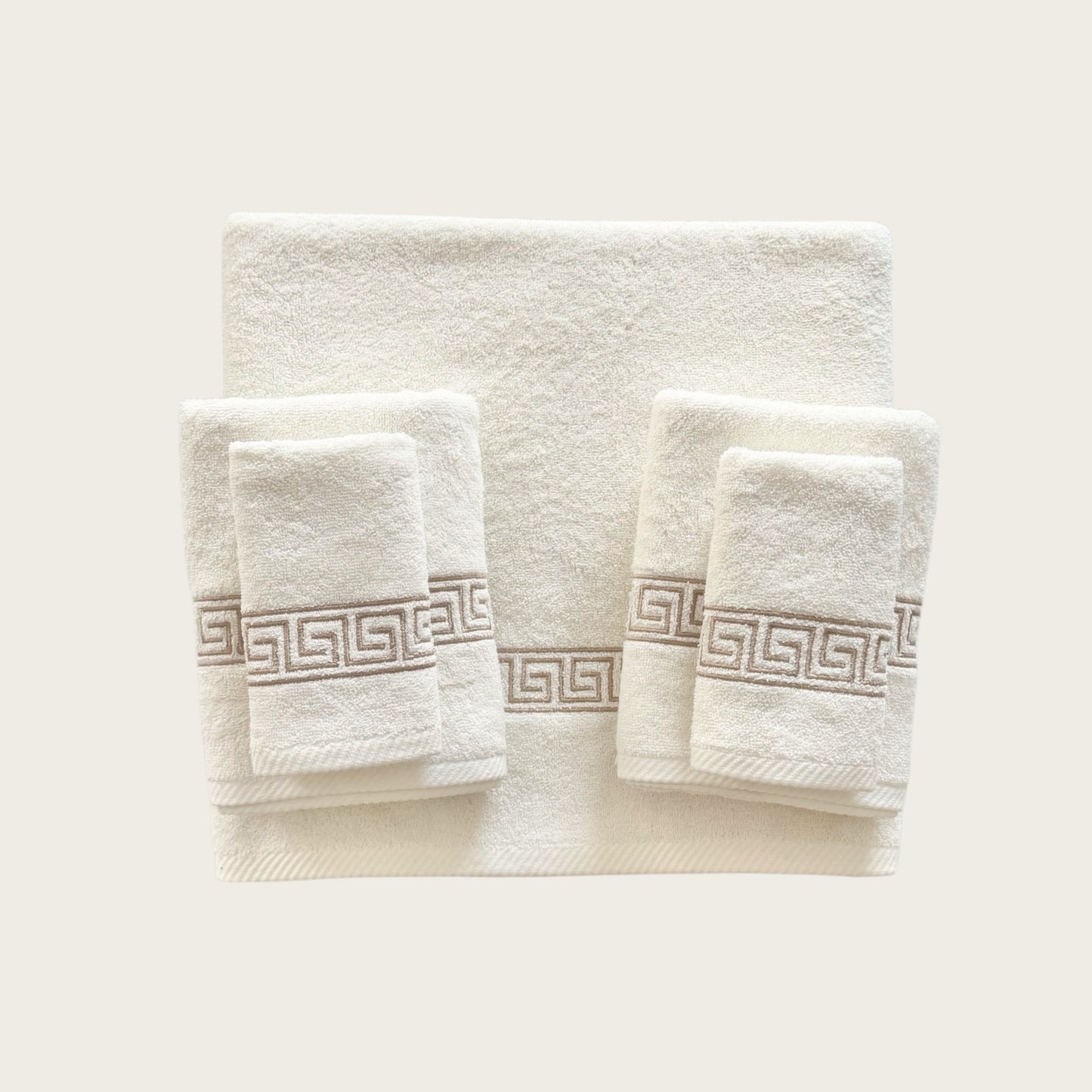 Whole Set Squares - Gold Thread on Light Cream