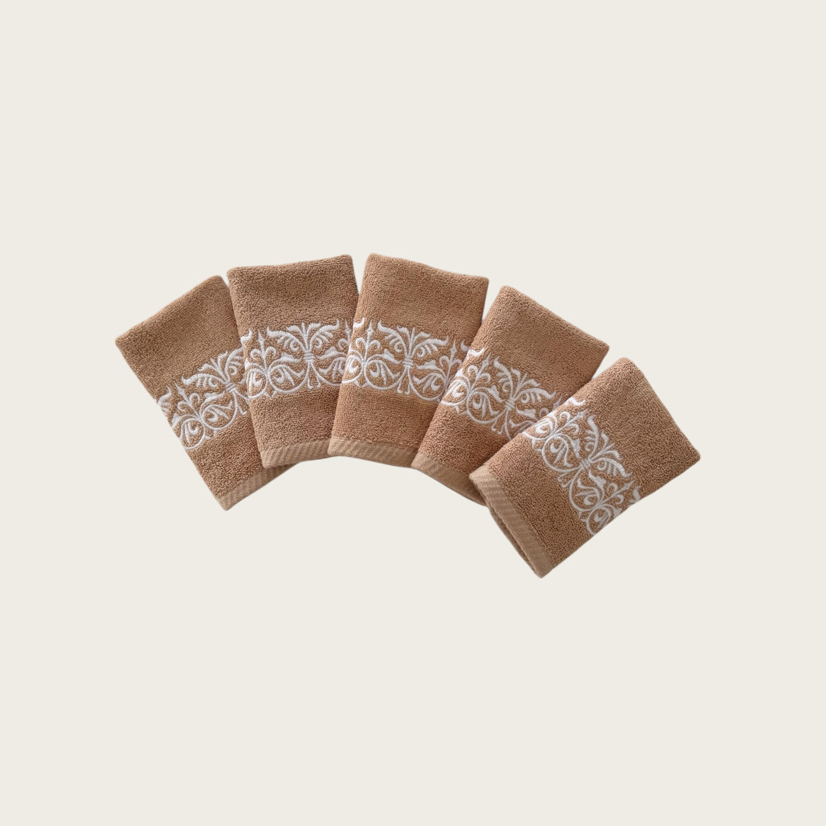 Guest Set Iron Door - White Thread on Beige