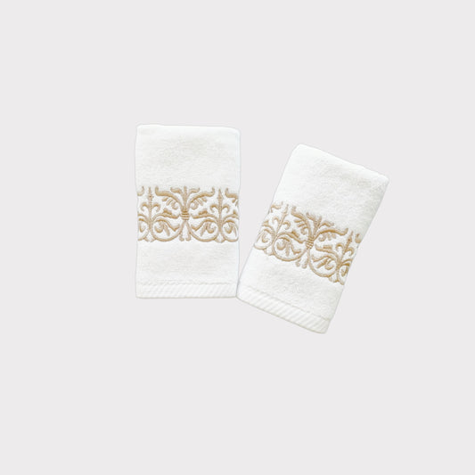 Guest Set Iron door - Gold Thread on White
