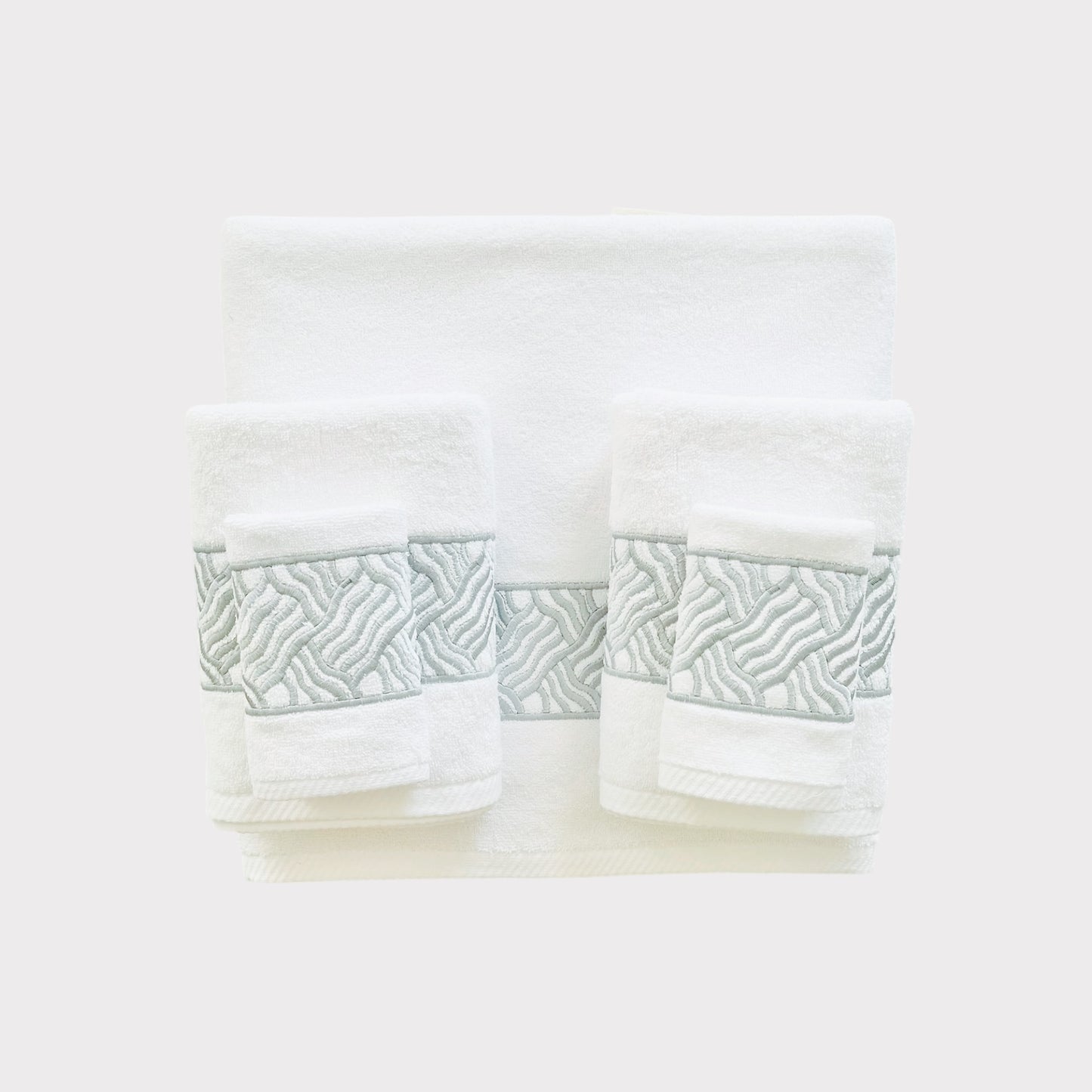 Whole Set Branch - Silver Thread on White