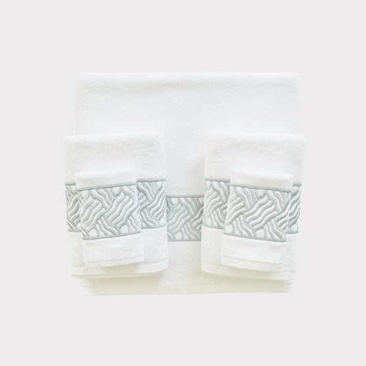 Whole Set Branch - Silver Thread on White