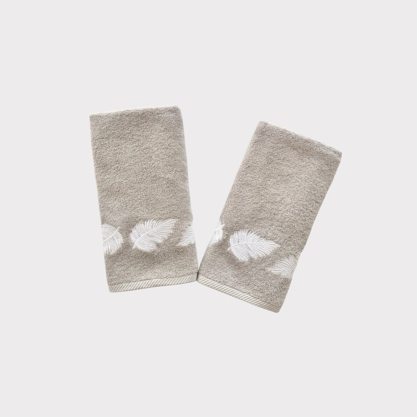 Hand Set Autumn - White Thread on Grey