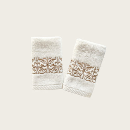 Guest Set Iron Door - Gold Thread on Light Cream