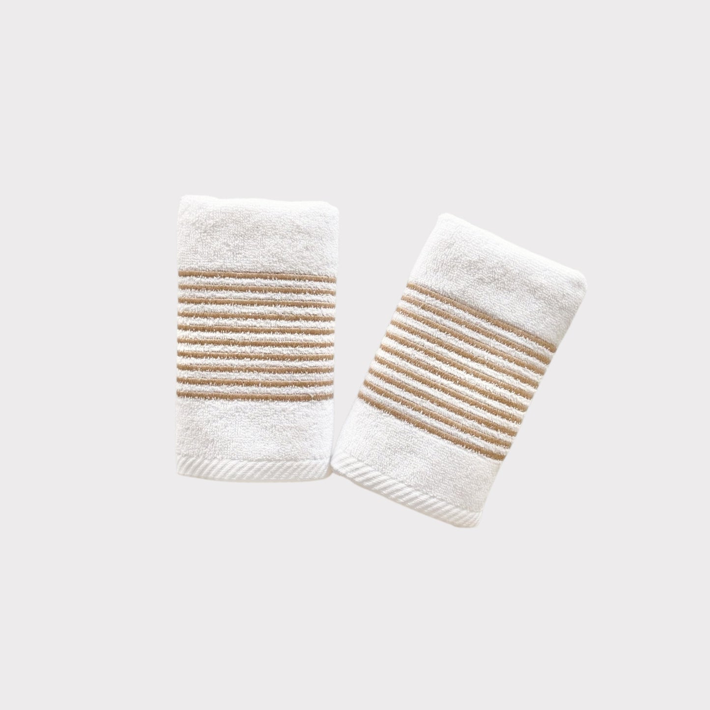 Guest Set Lines - Gold Thread on White