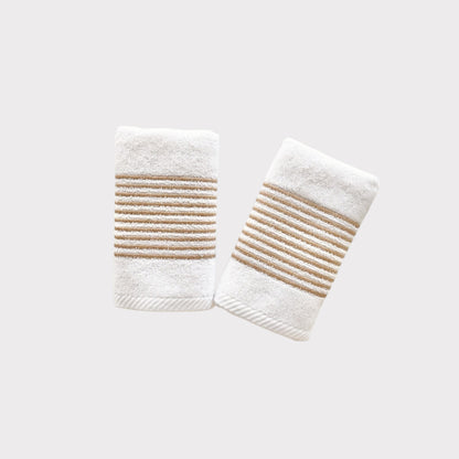 Guest Set Lines - Gold Thread on White