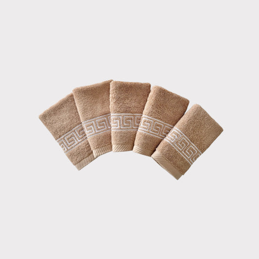 Guest Set Squares - White Thread on Beige