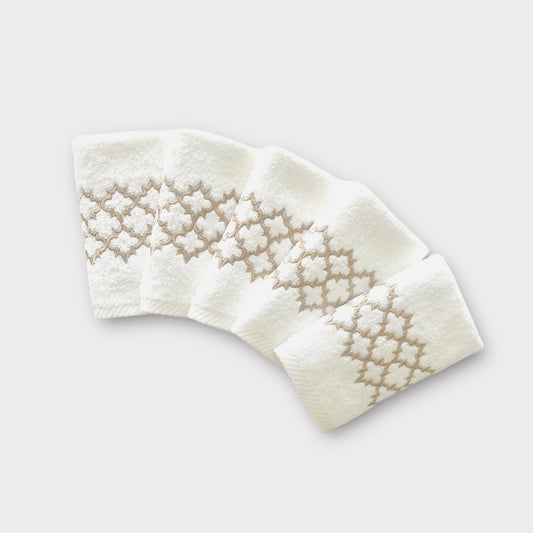 Guest Set Arabesque - Gold Thread on Light Cream