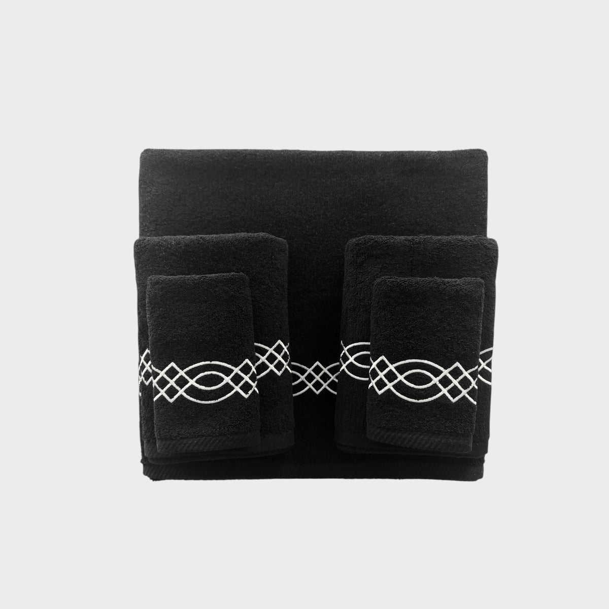 Whole Set Braid - White Thread on Black