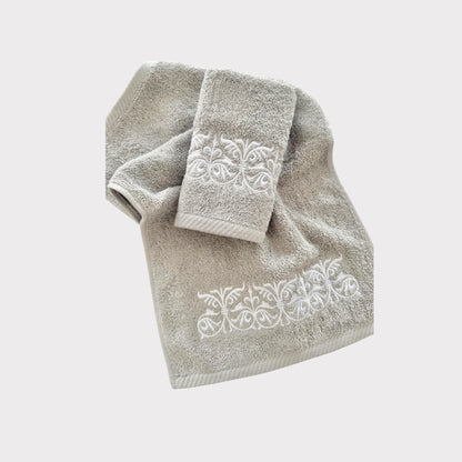 Guest Set Iron Door - White Thread on Grey
