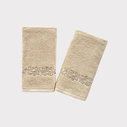 Hand Set Willow - Gold Thread on Beige